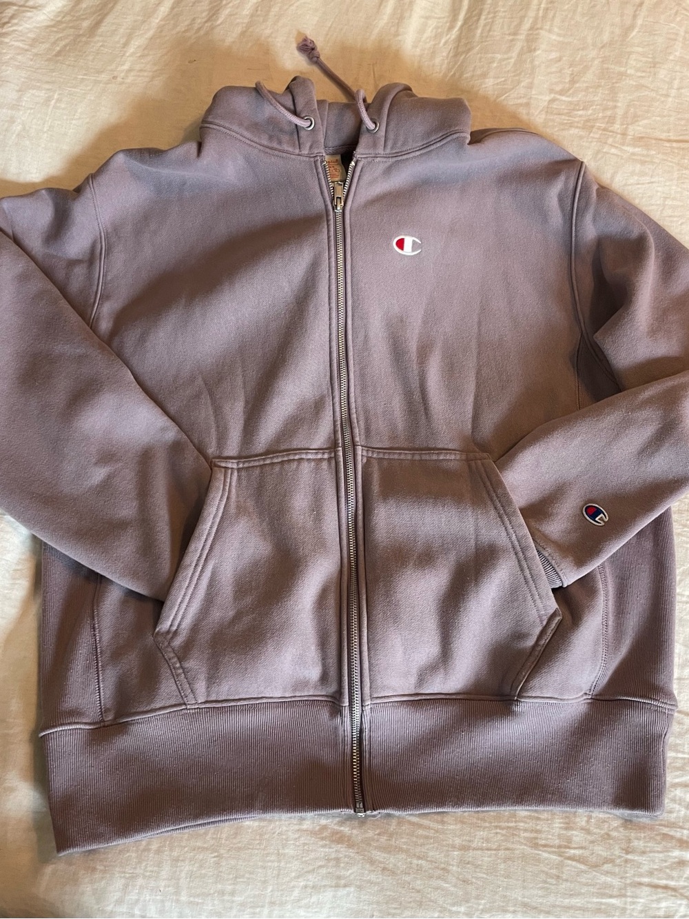 Champion Mauve Zip-Up Hoodie Jacket Large